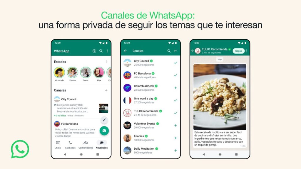 WhatsApp lanza los Canales, una forma privada de seguir los temas que interesan a cada usuario