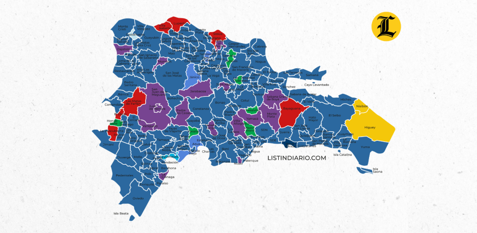 Mapa de las elecciones por regiones: ¿Quién ganó en el Cibao, en el Sur y en el Este?